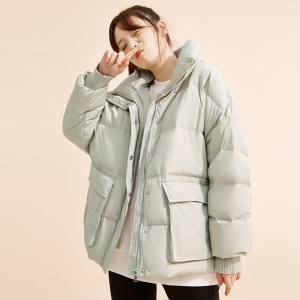 yishion以纯冬季2020新款宽松羽绒服女外套甜美保暖学院风面包服