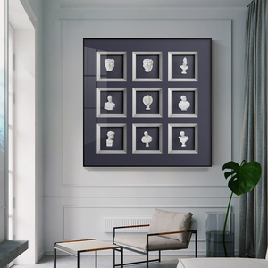 现代轻奢玄关装饰画石膏雕塑客厅沙发背景墙挂画过道走廊餐厅壁画