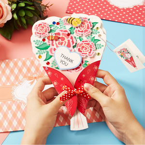 母亲节手工diy信封花束贺卡材料幼儿园儿童自制创意小礼物送妈妈