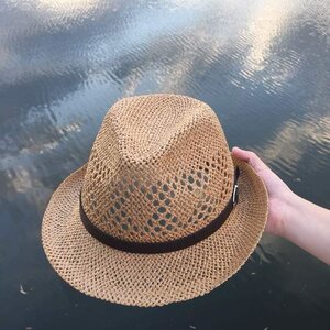 男士夏季帽子遮阳藤编单编织镂空草帽爵士礼帽旅游男女士通i用夏