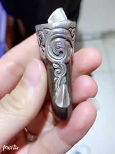 纯手工包银套老虎吊坠牙镶嵌熊钩子包银包金牙镶嵌虎爪熊爪子