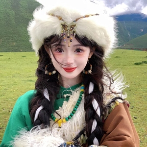 藏族饰品耳饰耳环蝴蝶流苏头饰项链女藏式民族风西藏旅拍写真帽子