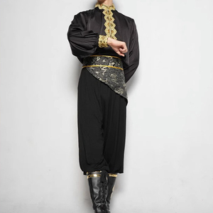 维族演出服男新疆舞表演艺考练习拉链维吾尔族少数民族服饰男生