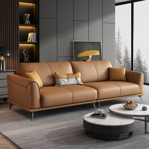 沙发客厅小户型现代简约网红款懒人沙发直角三人位一字型实木沙发