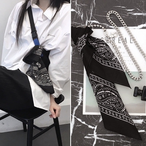 腰果花方巾潮牌街头裤巾hiphop裤链腰巾嘻哈飘带挂裤子挂饰男女