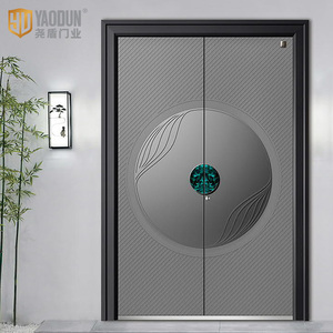 门别墅大门双开门进户门锌合金子母门卡门对开防盗门尧盾门业1000
