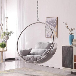 半圆形户外吊椅吊篮单人透明加固庭院室内玻璃个性风格花园民宿用