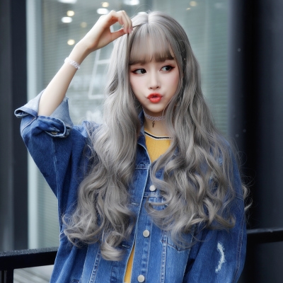 空气刘海自然可爱蓬松烫假发玉米大卷发长泡波浪长发面卷女网红