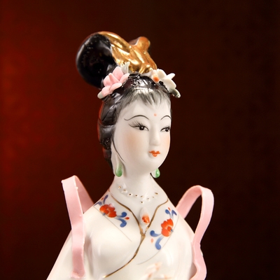 新陶瓷飞天嫦娥玉兔仙子神像月亮仙女家居镇宅平安佛像家居供奉