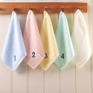 幼儿园数字编号小毛巾儿童专用绣字带挂钩绳纯棉消毒洗脸四方巾