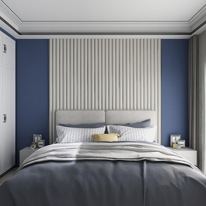 硬包背景墙半圆弧形硬包卧室床头背景墙现代简约轻c奢皮料布料