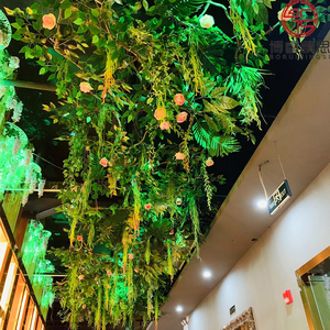 仿真绿植餐厅室内客厅天花板房顶装饰造型网红店户外吊顶花艺藤花