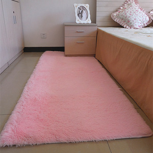 可水洗丝毛地毯长方形卧室床边点塑底地垫脚垫飘窗垫尺寸可定