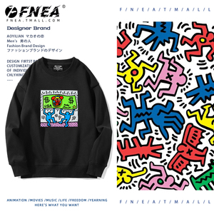 keith haring凯斯哈林涂鸦联名周边圆领卫衣男女秋冬潮流上衣百搭