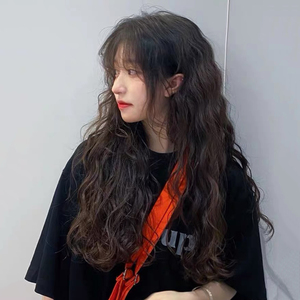 0085人付款淘宝羊毛卷假发女长发自然蓬松中分刘海圆脸发型玉米烫长