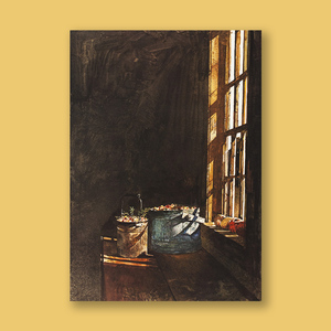 安德鲁怀斯窗边的阳光小众油画风艺术画书房海报装饰画报6送1