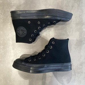 日系匡威 chuck 1970s 全黑帆布黑武士高帮情侣帆布鞋168928c