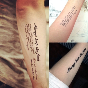 英文字母纹身贴个性黑