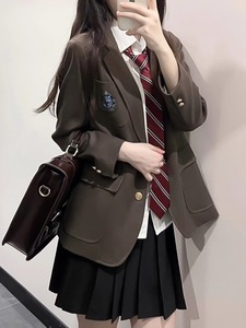 jk制服套装西装外套女学院风原创日系正版学生春秋冬季西服百褶裙