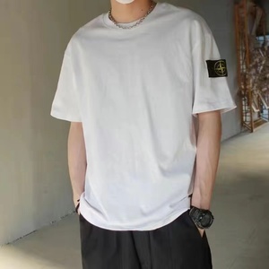 正品STONE ISLAND石头岛勋章短袖纯色圆领男女夏季纯棉休闲T恤潮