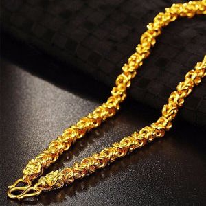 官方糊涂老庙祝黄金项链男款9999足金龙骨链纯金男士真金粗大实心