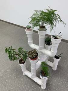 新款pvc创意水管落地式环保花架子办公室阳台多孔种植神器
