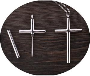 21新男女生防身十字架便携多功能项链饰品战术防卫迷男士装饰品破