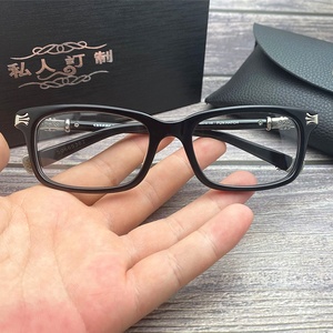 姜武刘涛同款眼镜框男女士手工银饰板材眼睛小方形素颜框架配近.