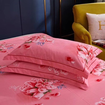 床单四件大红花