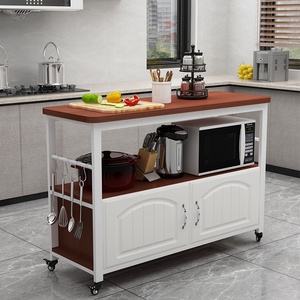 操移动家用多功置可作台厨房切菜卓灶台j烤箱微波炉多层收纳能物