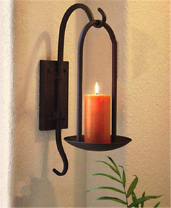 欧式壁挂创意饰品工艺品铁艺烛5台架蜡烛灯形挂墙壁架子