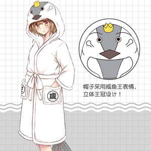 新品加宅品 咸鱼睡衣王袍法莱绒懒人居j家服男女二次元睡袍动漫周