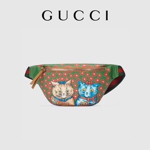 gucci古驰儿童猫咪印花腰包