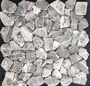 002人付款淘宝米黄大理石石材鱼池马赛克瓷砖仿古墙贴水池小颗粒外墙