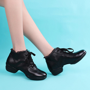牧霸道真皮舞蹈鞋女水兵舞鞋子白色跳舞鞋真皮广场舞鞋爵士鞋女鞋