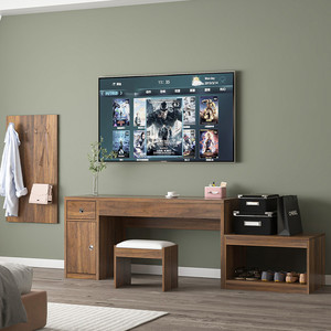 酒店宾馆电视柜标间电脑桌带抽屉床头柜快捷酒店旅馆客房出租公寓