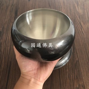 寺院用铁钵出家人的饭钵盂双层隔热不锈钢僧人吃饭用钵碗钵袋