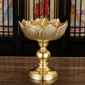 万字莲花油灯(九星)油灯供佛家用长明灯佛灯酥油灯黄铜供奉佛具