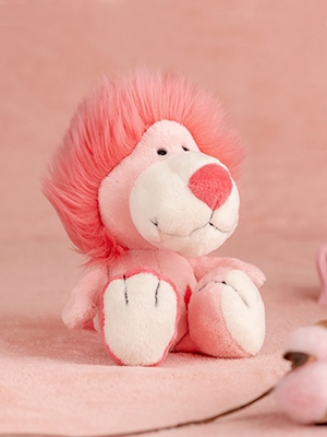 派对狮子公仔礼物少女狮玩偶生日粉红毛绒玩具黑桃德国心可爱优品