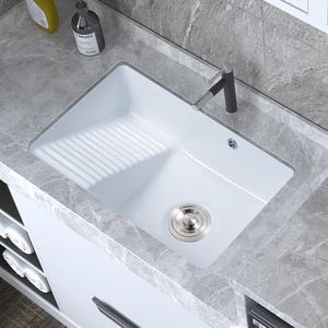 卡恩曼阳台台下盆陶瓷洗衣盆带搓衣板加深洗衣槽洗衣机大号洗脸盆