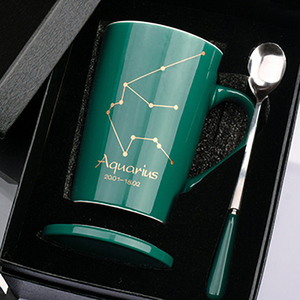 礼盒装 12星座杯陶瓷马克杯子水杯 创意个性潮流好看办公室咖啡杯
