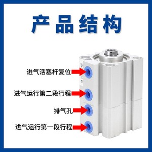 亚德客型多位置倍力气缸SDAT16 20 25 32 40 50 63 80 100X5 10SB