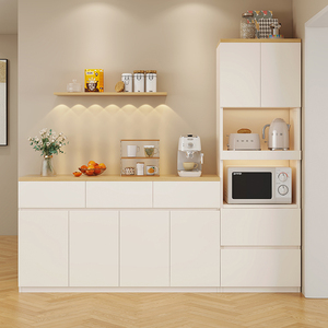 实木餐边柜靠墙一体现代简约小户型茶水柜日式厨房碗柜客厅置物柜