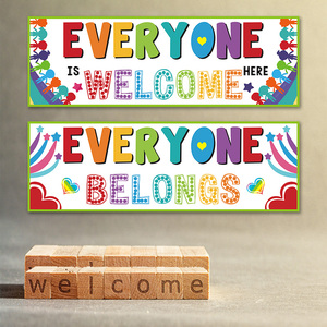 英语教室墙面课堂布置welcome欢迎横幅海报培训机构图书馆装饰画