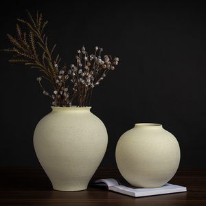 景德镇陶瓷花瓶摆件中式复古侘寂风简约现代家居软装修样板间饰品