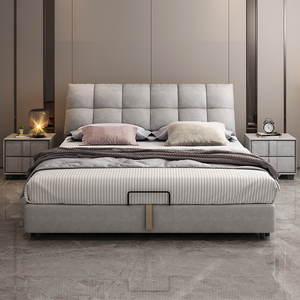 索菲亚轻奢ins布艺床双人床科技布现代简约网红床卧室床北欧风婚