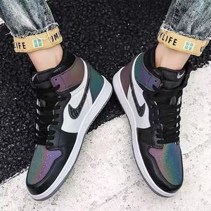 官网正版aj1恩施耐克情侣高帮空军一号变色龙迪奥鸳鸯黑曜石男鞋