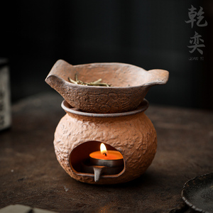 粗陶复古温茶炉陶瓷茶叶提香焙茶器家用烤茶炉暖茶器蜡烛加热底座