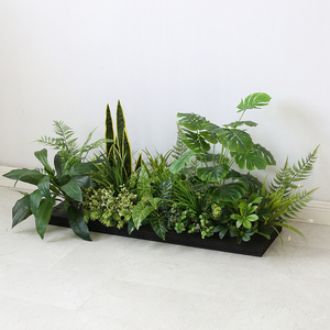 店铺橱窗绿植组合花槽花坛植物花卉楼盘餐厅隔断栅栏花箱仿真花草
