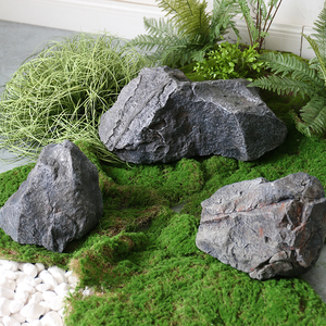 高仿真泡沫假山石头植物流水造景岩石道具青苔软装庭院植被摆件